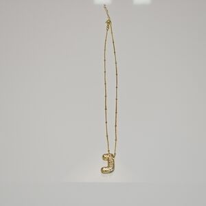 Sparkling Gold Tone Initial 'J' Necklace Adjustable Length